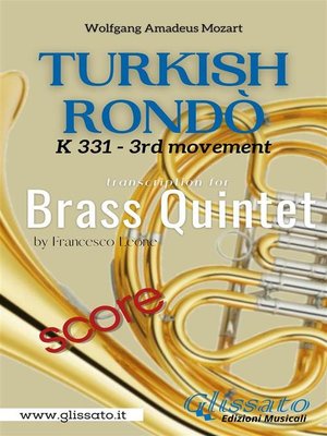 cover image of Turkish Rondò--Brass Quintet (score)